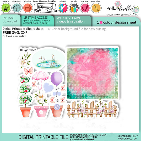 Helga Hippo Quick & easy design sheet template 10. Cute Print and Cut SVG Files for Cricut Silhouette Scan and Cut machines – for handmade cards, cardmaking, crafts