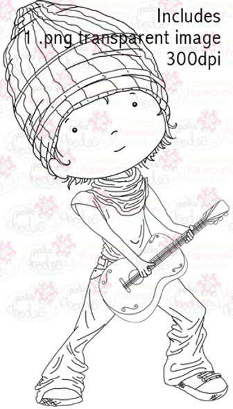 Guitar Boy digital stamp download