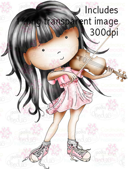 Violin Girl digital stamp download