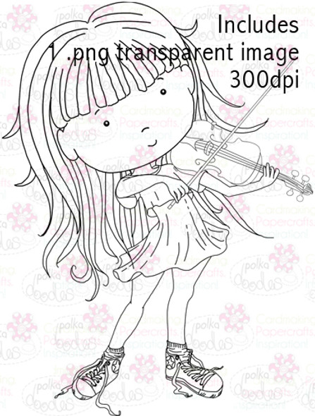 Violin Girl digital stamp download