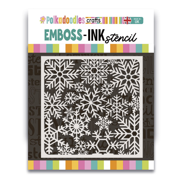 Super Snowflakes 8 x 8" Emboss-ink Stencil - card making, crafts, scrapbooking