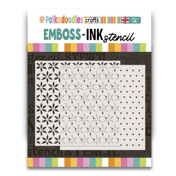 Poinsettia Dot 2 layering stencils 6 x 6" Emboss-ink Stencil - card making, crafts, scrapbooking.