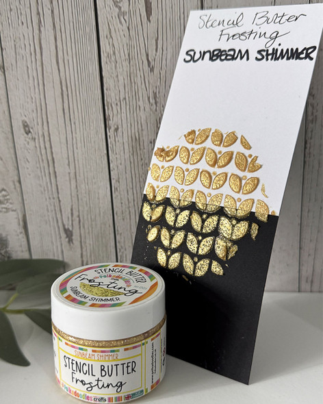 Stencil Butter Frosting paste. Sunbeam Shimmer - for mixed media, card making, crafts, scrapbooking.