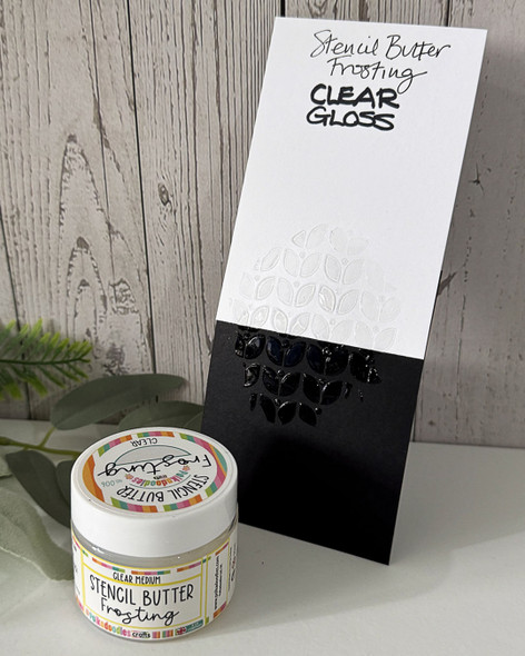Stencil Butter Frosting texture paste. Clear Gloss - card making, crafts, scrapbooking.