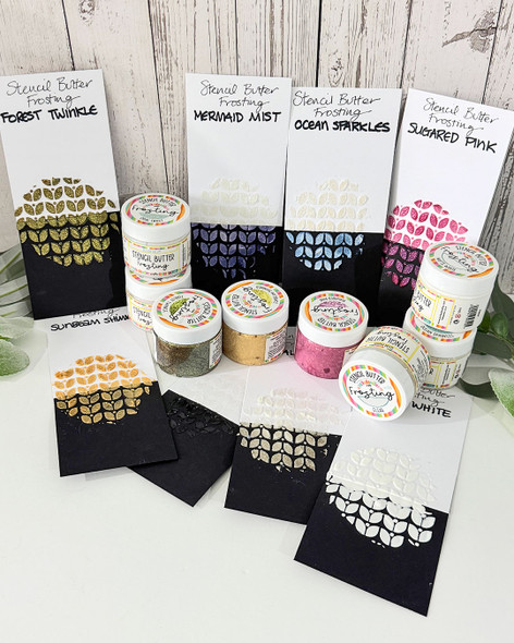 Big value Bundle - 8 x Stencil Butter Frosting texture pastes - card making, crafts, scrapbooking
