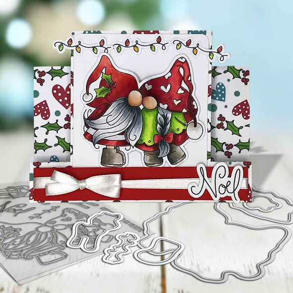 Gnome Tinsel Tangle clear stamps - buy one get one free - for card making, crafts, scrapbooking.