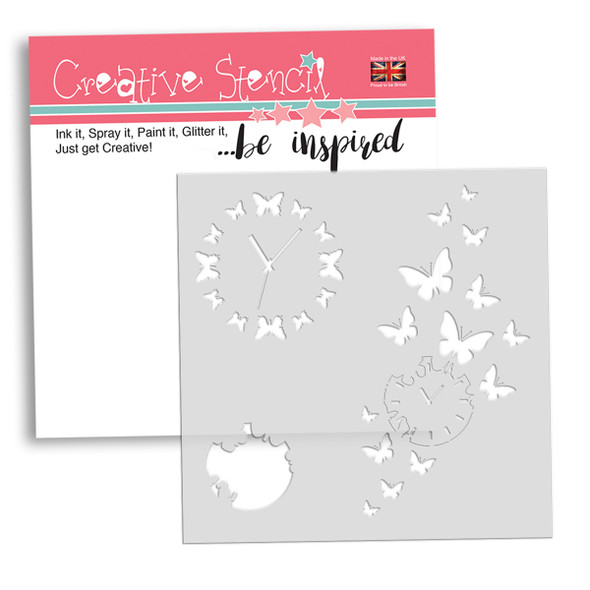 Timeless Butterflies 6 x 6" craft card making  stencil