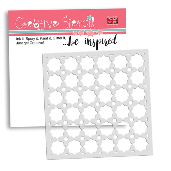 Flower Trellis craft stencil - 6 x 6" for card making, craft, scrapbooking. Great quality stencil for crafting and mixed media projects.