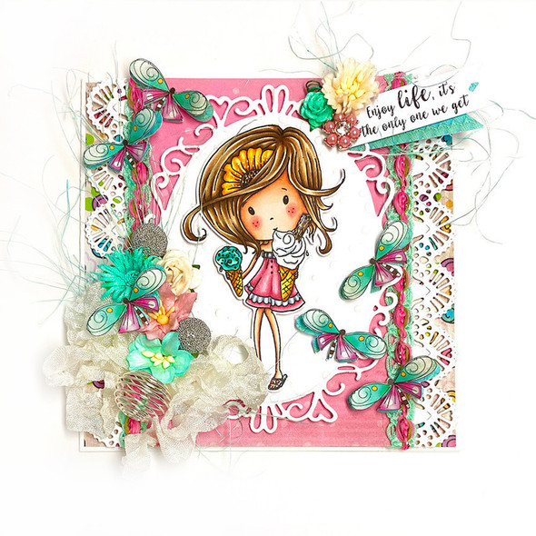 Ice Cream treats cute Winnie Clear Stamp bundle - craft, card making, scrapbooking
