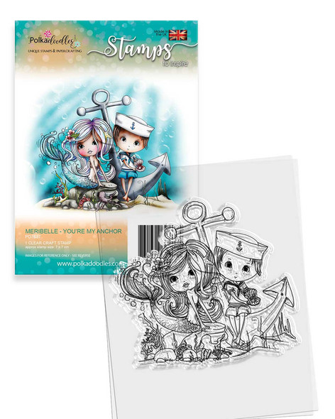 You're my Anchor cute Meribelle Mermaid Clear Stamp.