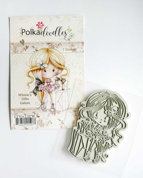 Gifts Galore Winnie cute Rubber Stamp -  craft, card making, colouring, scrapbooking