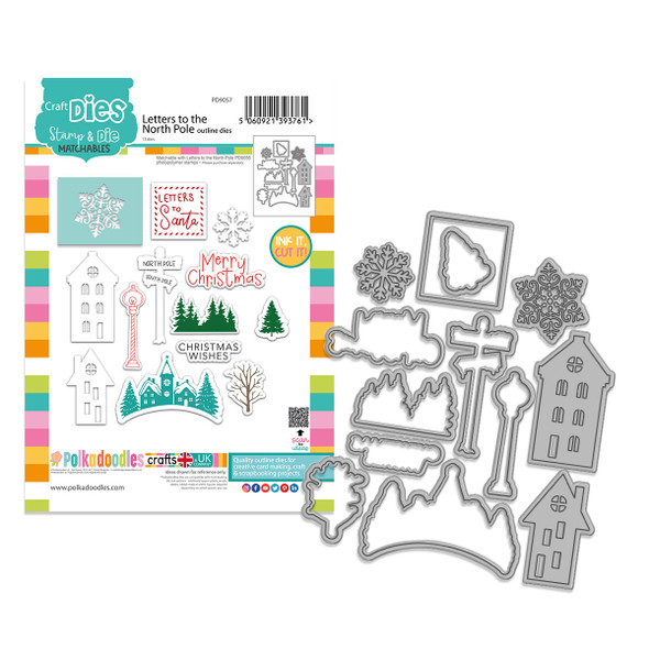 Letters to the North Pole A5/8 x 6" craft dies Set – Christmas Card Making & Scrapbooking.