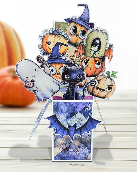 Creepy Creatures Cute and Creepy Bundle - 13 cute Halloween-themed digital clipart including witches with broomsticks, cats, pumpkins, ghosts, and bats for card making, scrapbooking, junk journals, svg, and stickers.