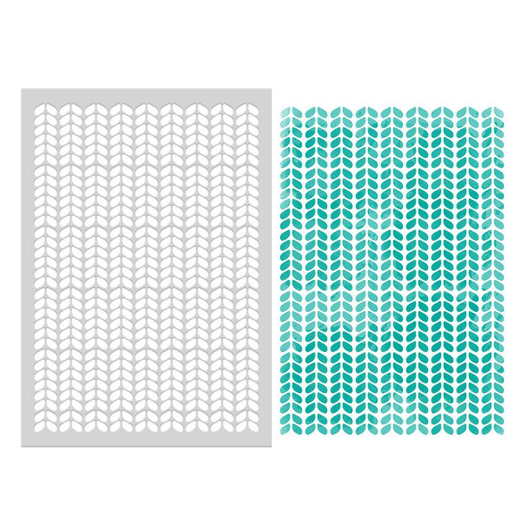 Frosted Christmas Knit texture A5/6 x 8 inches Emboss-ink Stencil, craft and scrapbooking stencil with a knit pattern design.