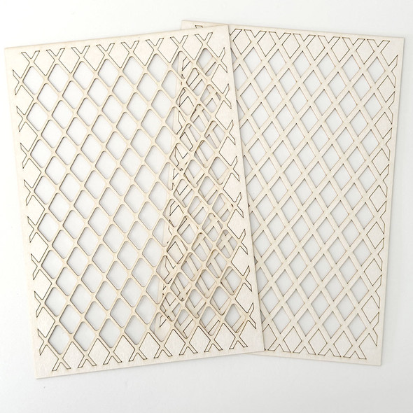 Lattice/Trellis Chipboard x 2 Pack - Chipboard Blank Craft Kit, Home Décor