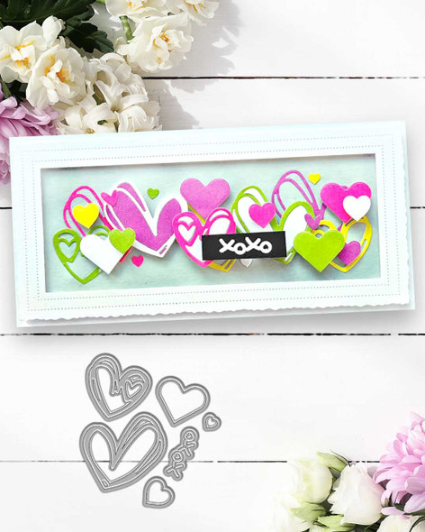 Scribble Heart dies – craft, card making scrapbooking cutter dies