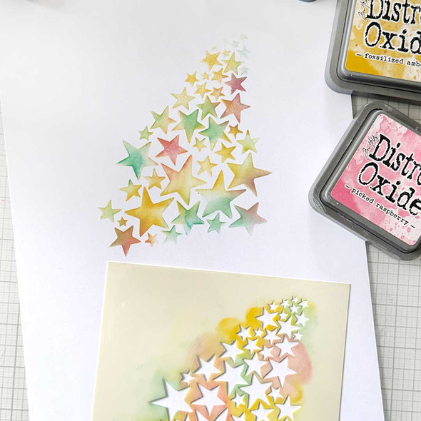 Star burst Emboss-ink Layering stencil set