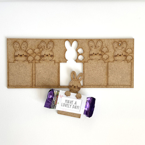 Easter Bunny Rabbit chocolate holder /embellishments MDF craft kit - wooden shapes