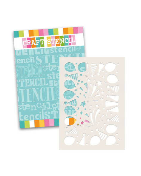 Party Fun stencil A5/6 x 8" - Card making craft supplies, scrapbooking