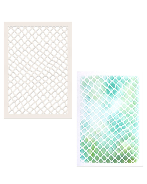Net background stencil A5/6 x 8" - Card making craft supplies, scrapbooking