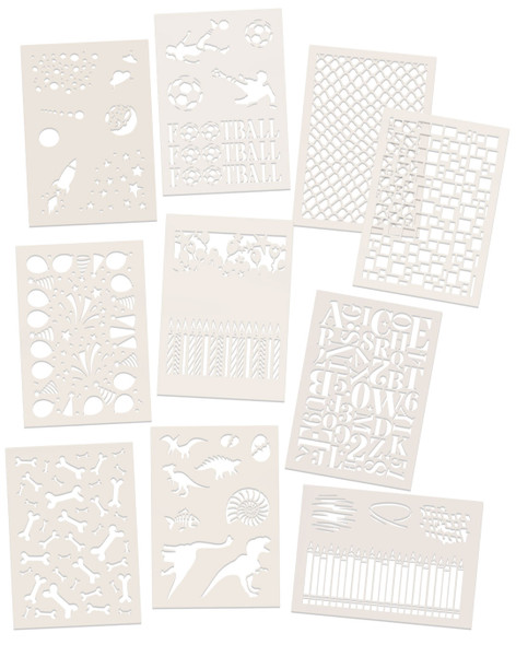 Bumper Stencil bundle x 10 A5 stencils A5/6 x 8" - Card making craft supplies, scrapbooking