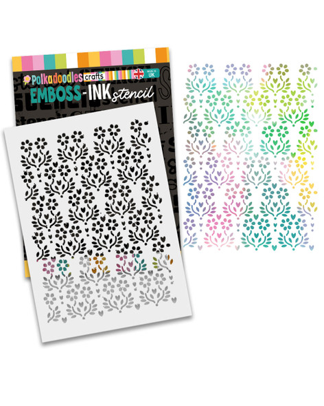 Boho heart meadow stencil A5/6 x 8" - Card making craft supplies, scrapbooking