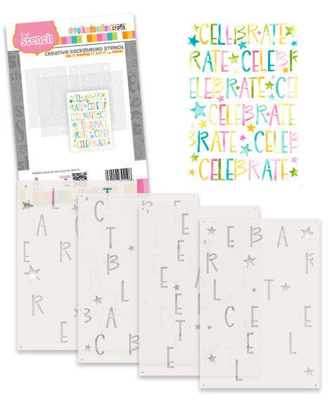 Celebrate Layering Stencils x 4stencil - A5/6 x 8"
