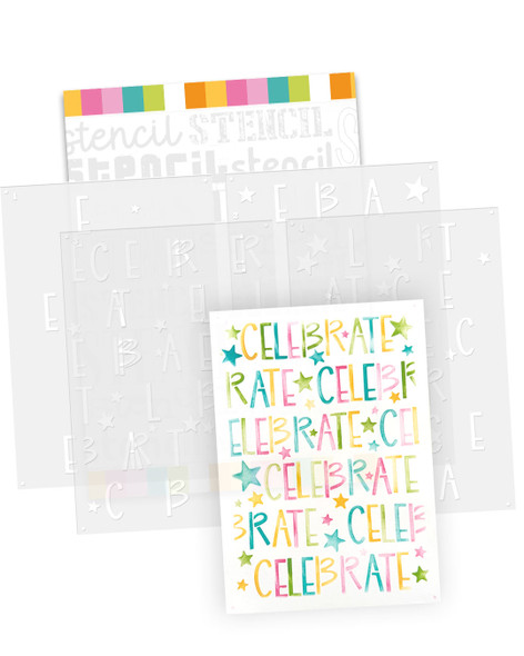 Celebrate Layering Stencils x 4stencil - A5/6 x 8"