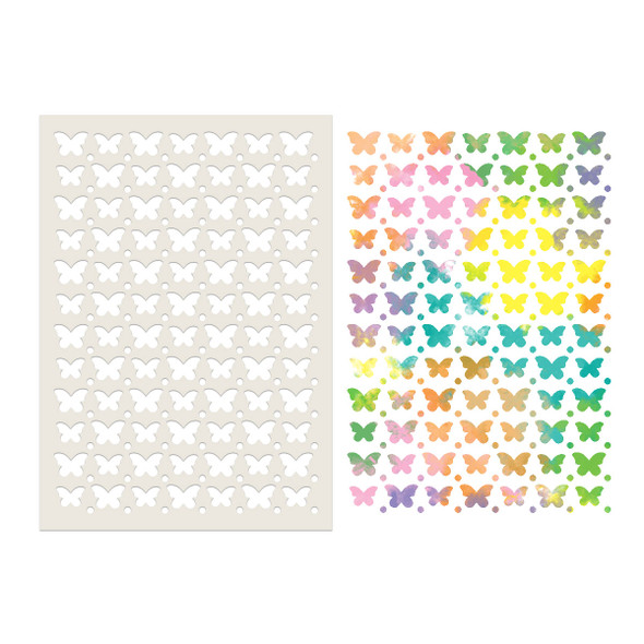 Flutter Drops A5/6 x 8" stencil – craft, card making Stencil