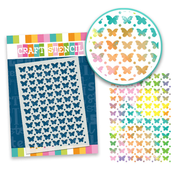 Flutter Drops A5/6 x 8" stencil – craft, card making Stencil