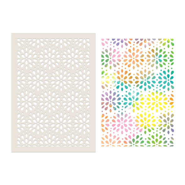 Daisy Drops A5/6 x 8" stencil – craft, card making Stencil