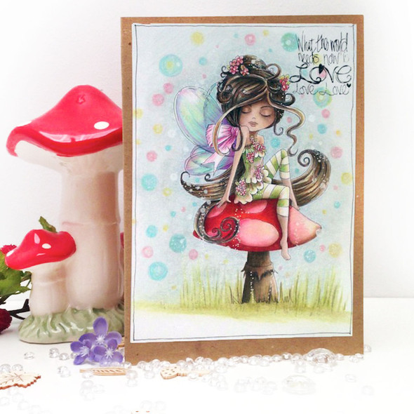 Serenity Fairy Blossom - Digital Crafts, digital Stamp card making printable downloads.