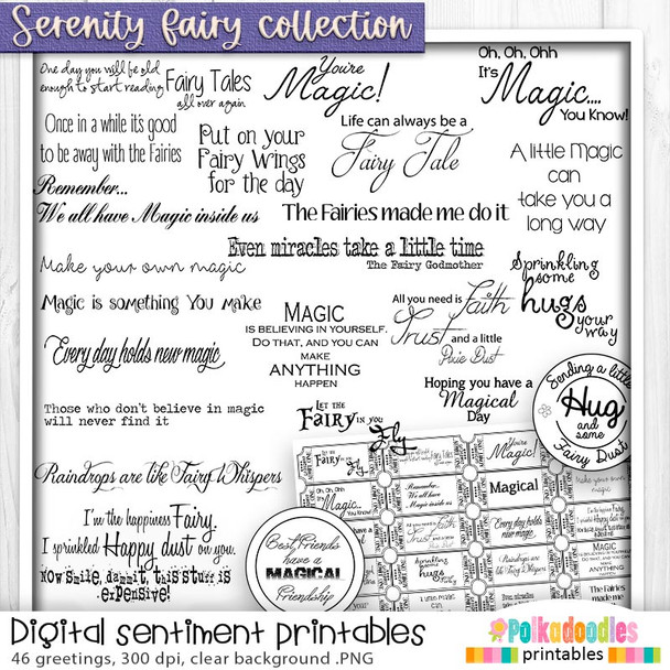 Serenity Fairy Dancing - Digital Crafts, digital Stamp card making printable downloads.
