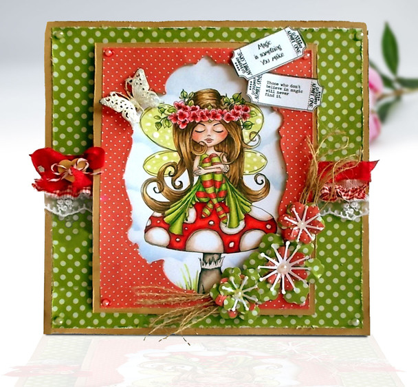 Serenity Fairy Resting - Digital Crafts, digital Stamp card making printable download