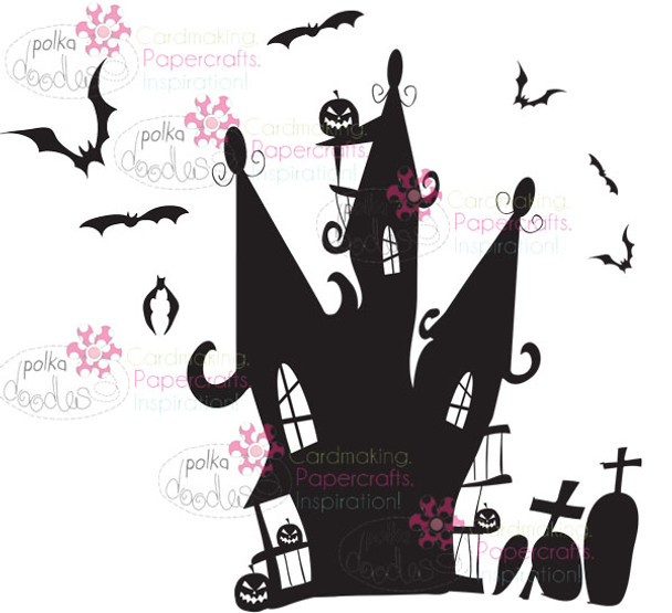 Spooky House Halloween Digital Stamp download