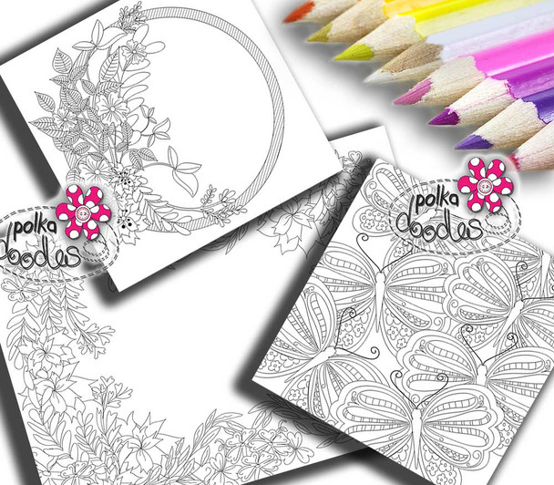 Adult Colouring pages bundle 18 - Downloadable Adult printable Colouring Book Pages