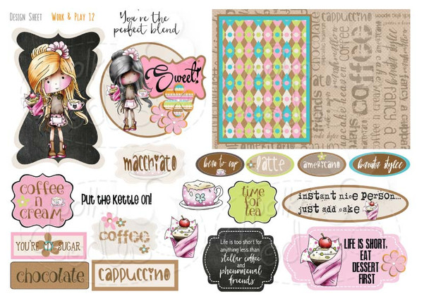 Barista Coffee/Cake bundle kit - Digital Stamp Scrapbooking Download