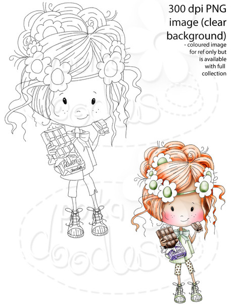 Chocolate - Winnie Sugar Sprinkles Spring - Cute Printable Digital Stamp Card making Craft Download