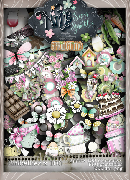 Winnie Sugar Sprinkles Spring - Big Kahuna DOWNLOAD BUNDLE - Digital Stamp Card making Craft Scrapbooking printables