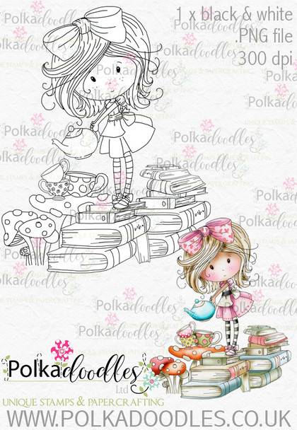 Winnie Wonderland Teatime - Printable Digital stamp download