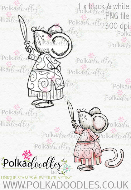 Winnie Wonderland mouse - Printable Digital stamp download