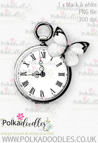 Winnie Wonderland watch - Printable Digital stamp download