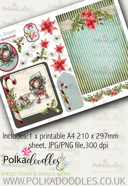 Winnie Winterland - Design Sheet 8 digital craft papers download