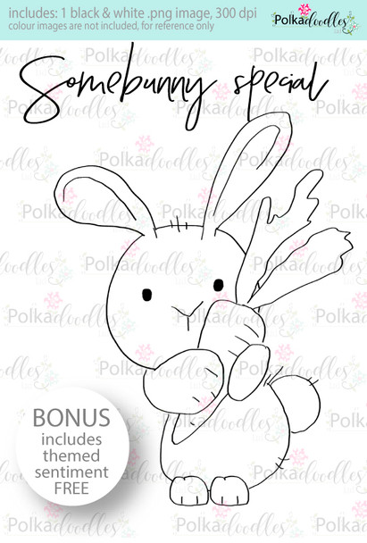 You're Some Bunny special rabbit...Craft Digital stamp download with FREE Sentiment