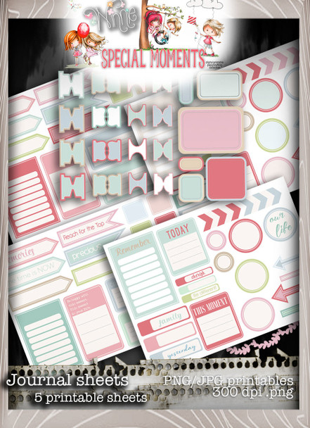 Digi journal planner tabs/printable sticker - Winnie Special Moments...Craft printable download digital stamps/digi scrap kit