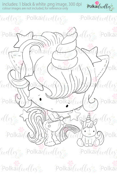 Lil Miss unicorn - Sugarpops Kit 1...Craft printable download digital stamps/digi scrap kit