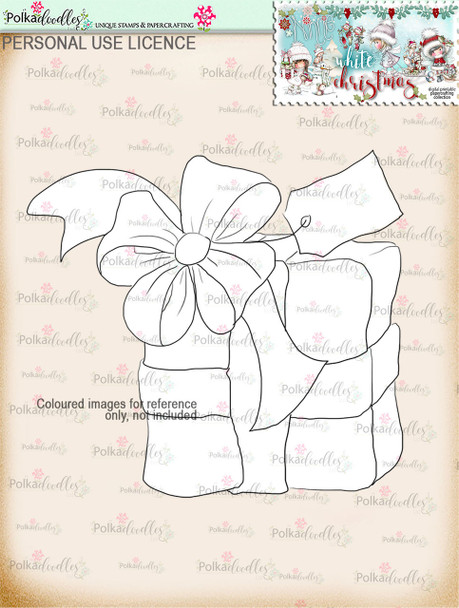 Gift Digital Stamp download - Winnie White Christmas printables...Craft printable download digital stamps/digi scrap