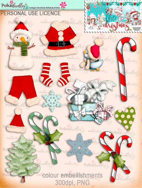 Winnie White Christmas Big Kahuna download including printable embellishments - use with a digital cutting  machine such as the Silhouette Cameo or Brother Scan and Cut