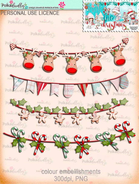 Winnie White Christmas Big Kahuna download including printable embellishments - use with a digital cutting  machine such as the Silhouette Cameo or Brother Scan and Cut