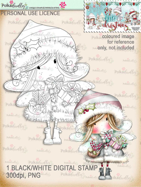 Fairy Gifts - Digital Stamp download. Winnie White Christmas printables.Craft printable download digital stamps/digi scrap